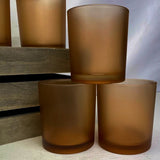 NNEDSZ 20 Pack Brown Frosted Glass Votive Tealight Candle Holders House Party Cenrepiece Xmas Wedding Decor Glass Candlestick Party Decorations Bridal Valentines Event