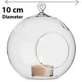 NNEDSZ 10 x Hanging Clear Glass Ball Tealight Candle Holder  - 10cm Diameter / High - Wedding Globe Decoration Terrarium Succulent Plant Mini Garden Holder Decor Craft Gift