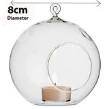 NNEDSZ 24 Bulk Buy of Hanging Clear Glass Ball Tealight Candle Holder  - 8cm Diameter / High - Wedding Globe Decoration Terrarium Succulent Plant Mini Garden Holder Decor Craft Gift