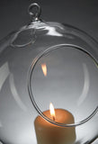NNEDSZ 24 Bulk Buy of Hanging Clear Glass Ball Tealight Candle Holder  - 8cm Diameter / High - Wedding Globe Decoration Terrarium Succulent Plant Mini Garden Holder Decor Craft Gift