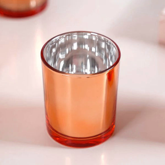 NNEDSZ 10 Pack Copper Votive Tealight Candle Holders Valentines Day Mercury  Wedding Decor Glass Candlestick Party Decorations Bridal Baby Shower Event