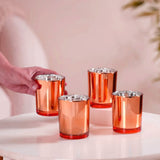 NNEDSZ 20 Pack Copper Votive Tealight Candle Holders Valentines Day Mercury  Wedding Decor Glass Candlestick Party Decorations Bridal Baby Shower Event