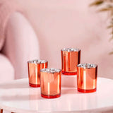 NNEDSZ 20 Pack Copper Votive Tealight Candle Holders Valentines Day Mercury  Wedding Decor Glass Candlestick Party Decorations Bridal Baby Shower Event