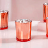 NNEDSZ 20 Pack Copper Votive Tealight Candle Holders Valentines Day Mercury  Wedding Decor Glass Candlestick Party Decorations Bridal Baby Shower Event