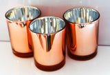 NNEDSZ 20 Pack Copper Votive Tealight Candle Holders Valentines Day Mercury  Wedding Decor Glass Candlestick Party Decorations Bridal Baby Shower Event