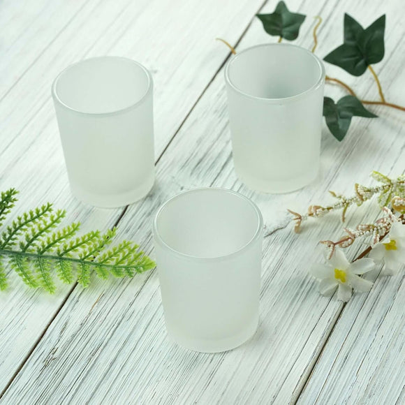 NNEDSZ 20 Pack Frosted White Glass Votive Candle Holders for Candle Making Kit Tealight Candles Cup Home Decoration