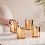 NNEDSZ 20 Pack Gold Votive Tealight Candle Holders Valentines Day Mercury  Wedding Decor Glass Candlestick Party Decorations Bridal Baby Shower Event