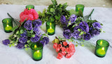 NNEDSZ 20 Pack Green Glass Votive Candle Holders Table Centreoieces  Xmas Wedding Anniversary Event Recption Party Function or Home Decor