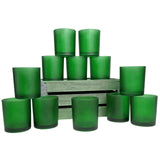 NNEDSZ 20 Pack Green Frosted Glass Votive Candle Holders Table Centreoieces  Xmas Wedding Anniversary Event Recption Party Function or Home Decor
