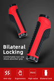 NNEDSZ Bicycle Grips MTB Road Bike Double Lock Rubber Handlebar Grips Anti-Slip Rock Bros BLACK