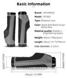 NNEDSZ Bicycle Grips MTB Road Bike Double Lock Rubber Handlebar Grips Anti-Slip Rock Bros BLACK