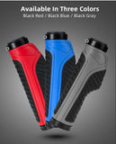NNEDSZ Bicycle Grips MTB Road Bike Double Lock Rubber Handlebar Grips Anti-Slip Rock Bros BLACK