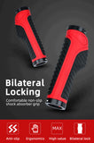 NNEDSZ Bicycle Grips MTB Road Bike Double Lock Rubber Handlebar Grips Anti-Slip Rock Bros BLUE