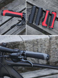NNEDSZ Bicycle Grips MTB Road Bike Double Lock Rubber Handlebar Grips Anti-Slip Rock Bros RED