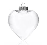 NNEDSZ 10 Pack Iridescent Glass Heart Ornaments Fillable Baubles for Christmas Party Wedding DIY Craft Decorations