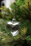 NNEDSZ 20 Pack Iridescent Glass Heart Ornaments Fillable Baubles for Christmas Party Wedding DIY Craft Decorations