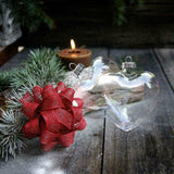 NNEDSZ 50 Wholesale Pack Iridescent Glass Heart Ornaments Fillable Baubles for Christmas Party Wedding DIY Craft Decorations