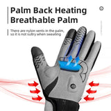 NNEDSZ MTB Heated Gloves Large for Mountain Road Bike Breathable Winter Autumn Cycling Camping Running Outdoor Sport Rockbros
