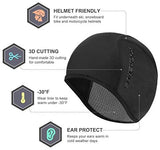 NNEDSZ Helmet Fleece Inner Liner Cycling Skull Cap Winter Thermal MTB Mountain Cycling Cap for Men Women Headwear for Running Skiing & Winter Sports BLACK Rockbros