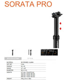 NNEDSZ Satori Sorata Pro Dropper Seat Post Internal Cable 31.6 Diameter 125mm Travel MTB Trekking Bike