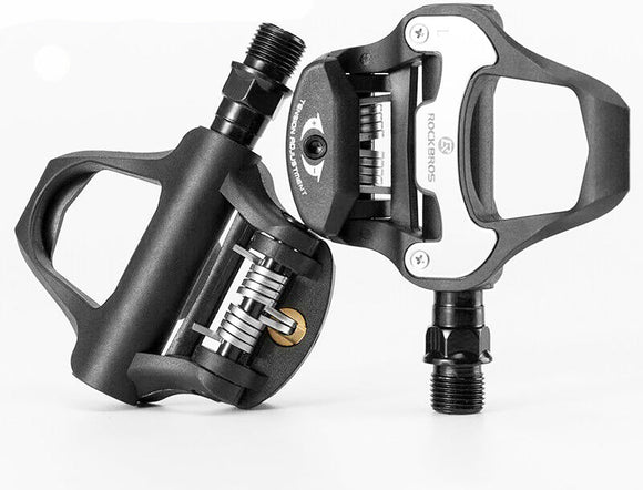 NNEDSZ Self Lock Clip In Bike Pedals LOOK KEO Cleat MTB Road 700C Hybrid BMX - Rockbros Black