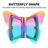 NNEDSZ Flat Pedal Butterfly BMX MTB Ultralight 156g Multi Colour Tri Bearing Stud Pin Grips Rockbros