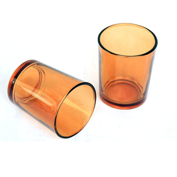 NNEDSZ 10 Pack Orange Glass Votive Tealight Candle Holders House Party Cenrepiece Xmas Wedding Decor Glass Candlestick Party Decorations Bridal Baby Shower Event