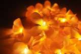 NNEDSZ 1 Set of 20 LED Orange Frangipani Flower Battery String Lights Christmas Gift Home Wedding Party Decoration Outdoor Table Garland Wreath