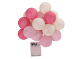 NNEDSZ 1 Set of 20 LED Pink 5cm Cotton Ball Battery Powered String Lights Christmas Gift Home Wedding Party Girl Bedroom Decoration Outdoor Indoor Table