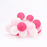 NNEDSZ 1 Set of 20 LED Pink 5cm Cotton Ball Battery Powered String Lights Christmas Gift Home Wedding Party Girl Bedroom Decoration Outdoor Indoor Table