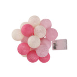 NNEDSZ 1 Set of 20 LED Pink 5cm Cotton Ball Battery Powered String Lights Christmas Gift Home Wedding Party Girl Bedroom Decoration Outdoor Indoor Table