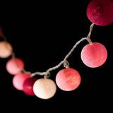 NNEDSZ 1 Set of 20 LED Pink 5cm Cotton Ball Battery Powered String Lights Christmas Gift Home Wedding Party Girl Bedroom Decoration Outdoor Indoor Table