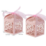 NNEDSZ 50 Piece Pack - Pink Dove Bird Heart Baby Birth naming Ceremony Bomboniere Favor Lolly Gift Card Box