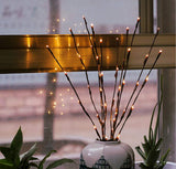 NNEDSZ LED Light Bunch Stem - Warm White BATTERY fairy lights - 50cm high 20 bulbs/petals