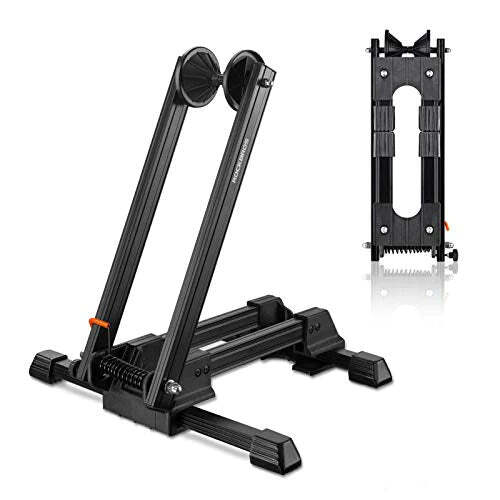 NNEDSZ Bike Stand Foldable Portable- Rockbros Aluminum Alloy Light Weight 1.6gk Garage House Shed Bike Wheel Holder Portable