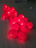 NNEDSZ 1 Set of 20 LED Red 5cm Cotton Ball Battery Powered String Lights Christmas Gift Home Wedding Party Bedroom Decoration Outdoor Indoor Table Centrepiece