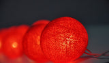 NNEDSZ 1 Set of 20 LED Red 5cm Cotton Ball Battery Powered String Lights Christmas Gift Home Wedding Party Bedroom Decoration Outdoor Indoor Table Centrepiece