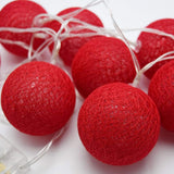NNEDSZ 1 Set of 20 LED Red 5cm Cotton Ball Battery Powered String Lights Christmas Gift Home Wedding Party Bedroom Decoration Outdoor Indoor Table Centrepiece