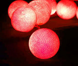NNEDSZ 1 Set of 20 LED Red 5cm Cotton Ball Battery Powered String Lights Christmas Gift Home Wedding Party Bedroom Decoration Outdoor Indoor Table Centrepiece