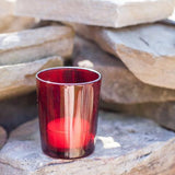 NNEDSZ 20 Pack Red Glass Votive Tealight Candle Holders House Party Cenrepiece Xmas Wedding Decor Glass Candlestick Party Decorations Bridal Valentines Event