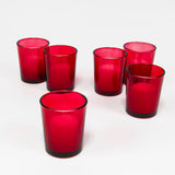 NNEDSZ 20 Pack Red Glass Votive Tealight Candle Holders House Party Cenrepiece Xmas Wedding Decor Glass Candlestick Party Decorations Bridal Valentines Event