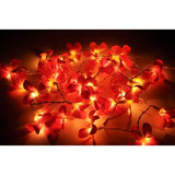 NNEDSZ 1 Set of 20 LED Deep Red Frangipani Flower Battery String Lights Christmas Gift Home Wedding Party Decoration Outdoor Table Garland Wreath