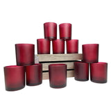 NNEDSZ 20 Pack Red Frosted Glass Votive Tealight Candle Holders Valentines Day Xmas Wedding Decor Glass Candlestick Party Decorations Bridal Baby Shower Event
