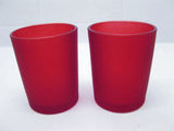 NNEDSZ 20 Pack Red Frosted Glass Votive Tealight Candle Holders Valentines Day Xmas Wedding Decor Glass Candlestick Party Decorations Bridal Baby Shower Event