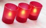 NNEDSZ 20 Pack Red Frosted Glass Votive Tealight Candle Holders Valentines Day Xmas Wedding Decor Glass Candlestick Party Decorations Bridal Baby Shower Event