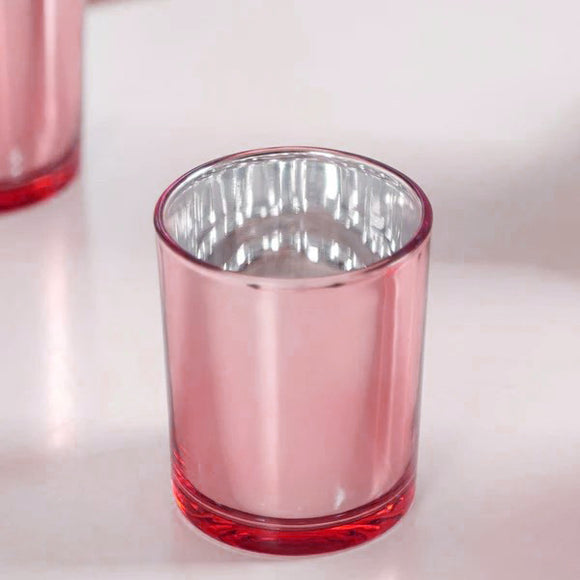 NNEDSZ 20 Pack Rose Gold Pink Votive Tealight Candle Holders Valentines Day Mercury  Wedding Decor Glass Candlestick Party Decorations Bridal Baby Shower Event