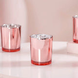 NNEDSZ 20 Pack Rose Gold Pink Votive Tealight Candle Holders Valentines Day Mercury  Wedding Decor Glass Candlestick Party Decorations Bridal Baby Shower Event