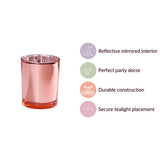 NNEDSZ 20 Pack Rose Gold Pink Votive Tealight Candle Holders Valentines Day Mercury  Wedding Decor Glass Candlestick Party Decorations Bridal Baby Shower Event