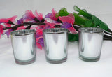 NNEDSZ 20 Pack Silver Mercury Glass Votive Candle Holders Set For Wedding, Bridal And Baby Shower, Party Function or Home Decor