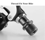 NNEDSZ Self Lock Clip In Bike Pedals Shimano SPD-SL Cleat MTB Road 700C Hybrid BMX - Rockbros Nylon Black